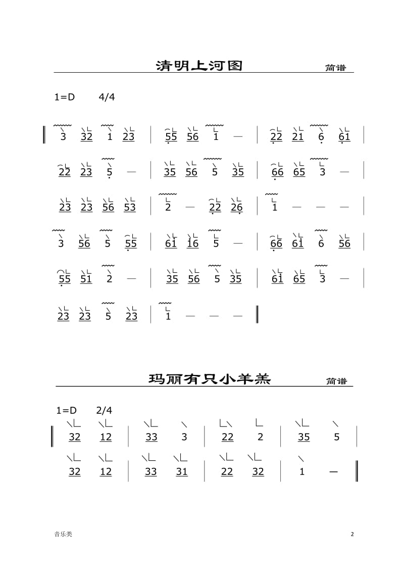 [音乐]古筝入门初级简谱_第2页