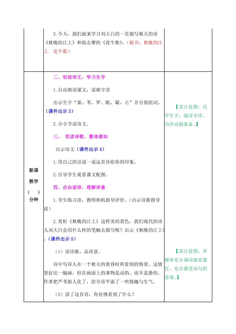 新部编小学语文四年级上册《现代诗二首》教案_第2页