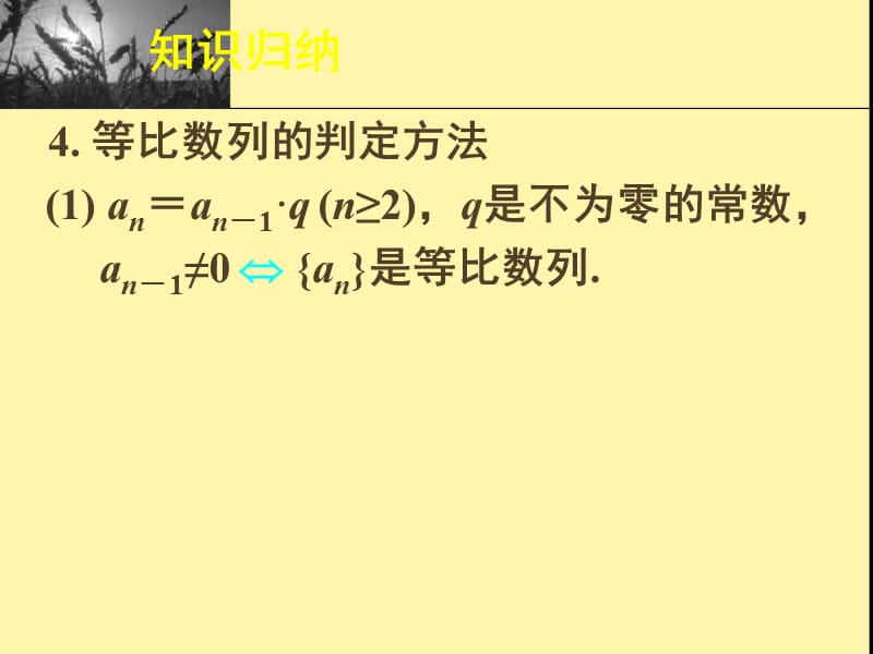 新课标高中数学人教A版必修五全册课件等比数列复习_第3页