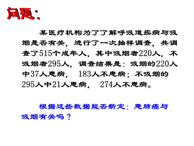 【数学】3-2《独立性检验的基本思想及其初步应用》课件（新人教A版选修2-3）_第2页