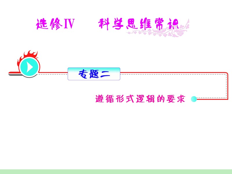 高中政治复习课件：选修4_专题2_遵循形式逻辑的要求_第1页