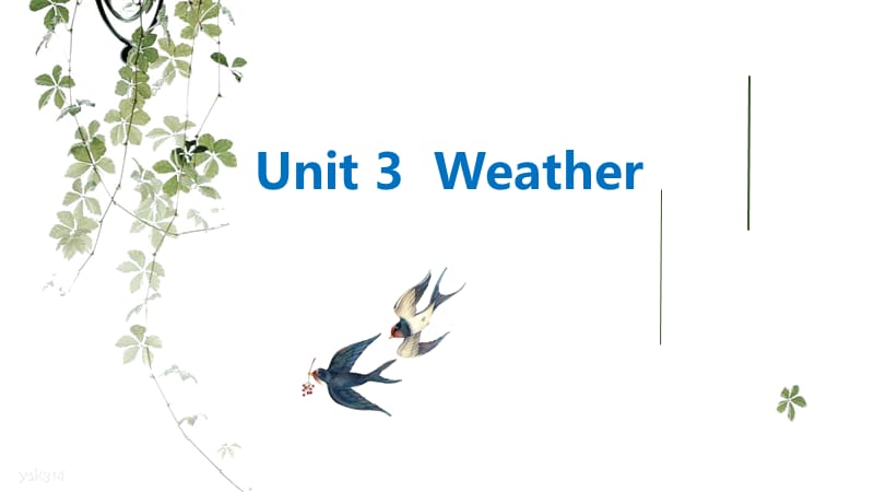 四年级下册英语课件-Unit 3Weather 人教PEP2014秋(共15页PPT）_第1页