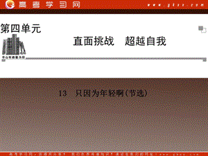 2014高中語文 第四單元 守望精神 只因為年輕啊(節(jié)選)課件 粵教版選修《中國現(xiàn)代散文選讀》