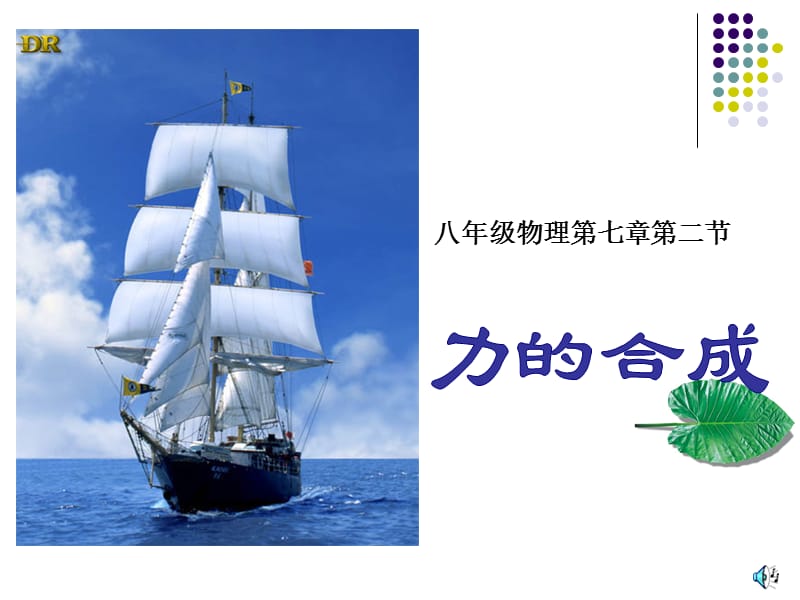 [名校联盟]河南省郸城县光明中学八年级物理下册72 力的合成 课件_第1页