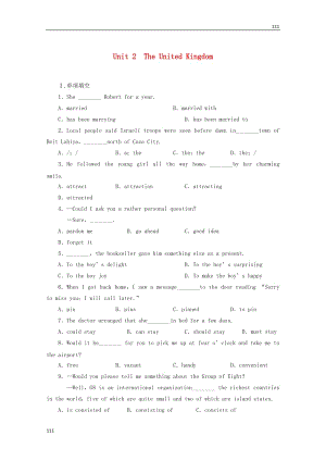 2014高考英语一轮复习 Unit3《The United Kingdom》知能达标训练 新人教版必修5