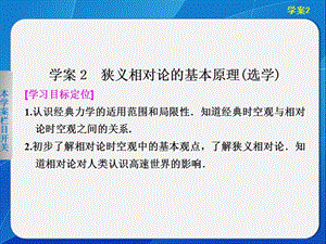 6.2 狹義相對論的基本原理(選學(xué)) 課件（滬科版必修2）