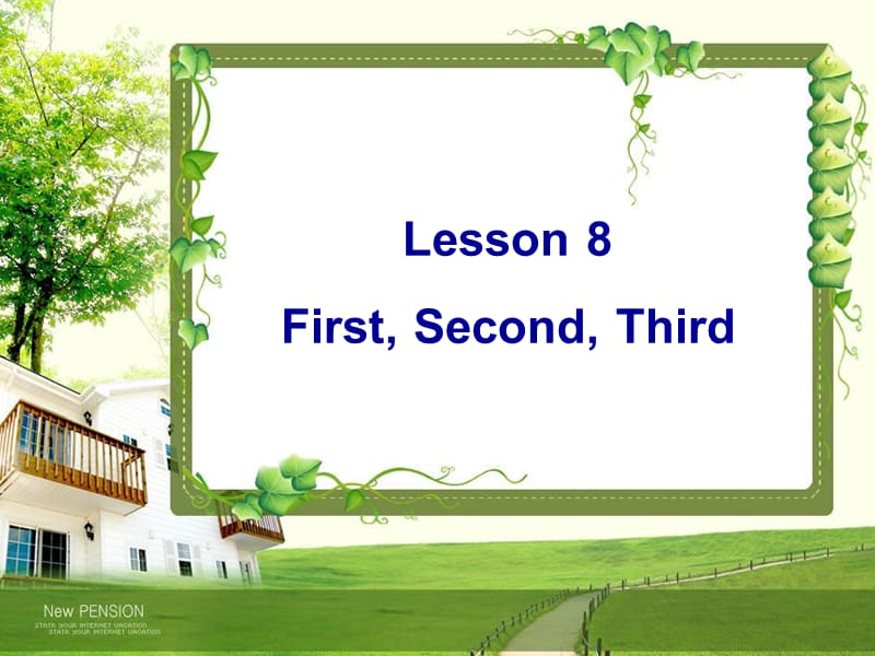 四年级下册英语课件－Lesson 8 First,Second,Third｜ 冀教版 (共15张PPT)_第1页