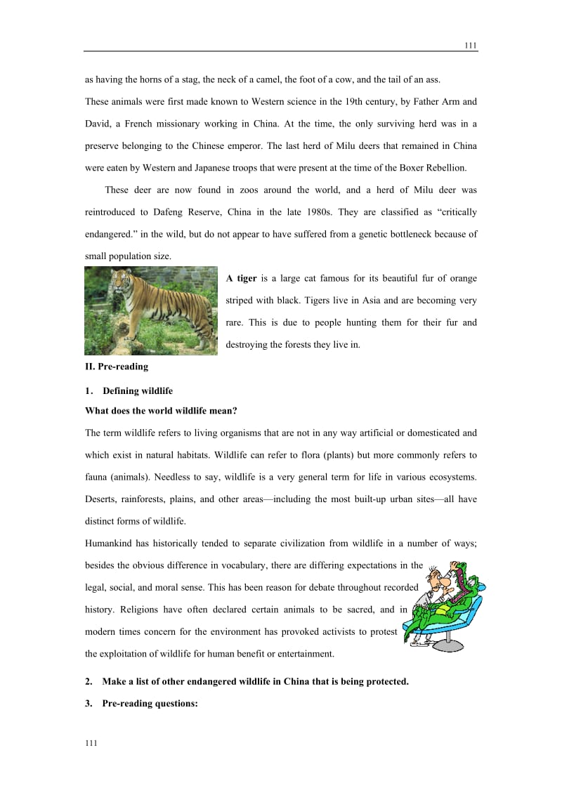 Unit 4《Wildlife protection》Warming up and Reading教案9（人教版必修2）_第2页