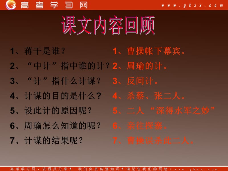 2013-2014学年高中语文 6.21《群英会蒋干中计》课件 沪教版必修1_第3页