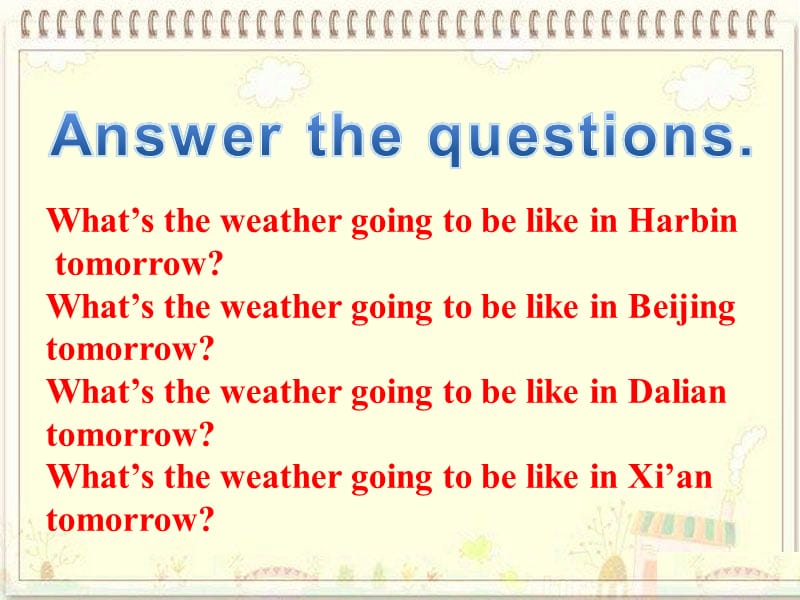 外研版（三起）六下英语：M2U2 It will snow in Harbin._第3页