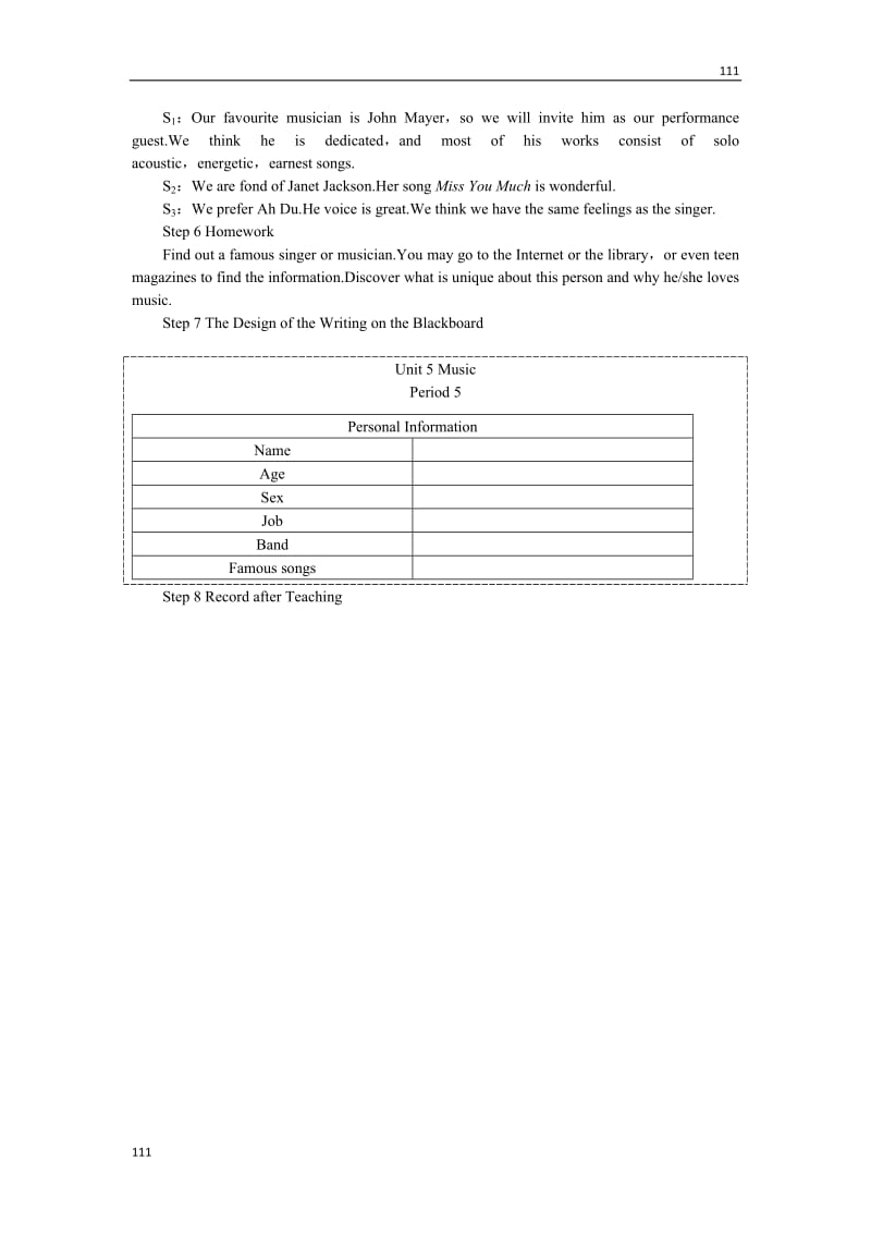 Unit 5《Music》Period5 Speaking教案18（人教版必修2）_第3页