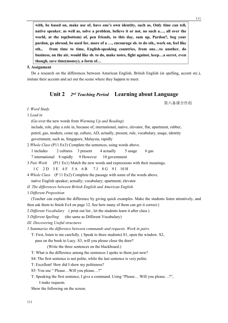 unit 2《Englishi around the World》教案12（人教版必修1）_第3页