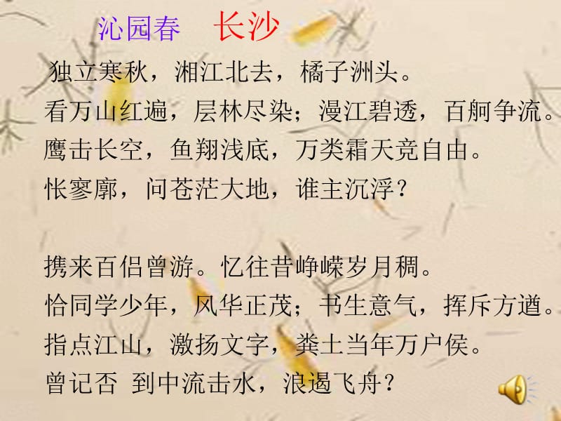 高一语文沪教版必修1：《沁园春•长沙》课件1_第2页