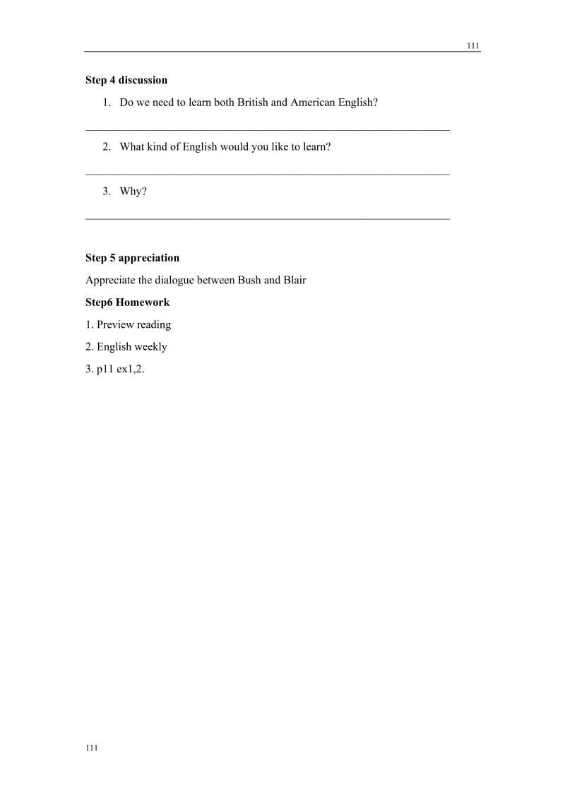 高一英语：unit 2《Englishi around the World》学案导学（新人教必修1）_第3页