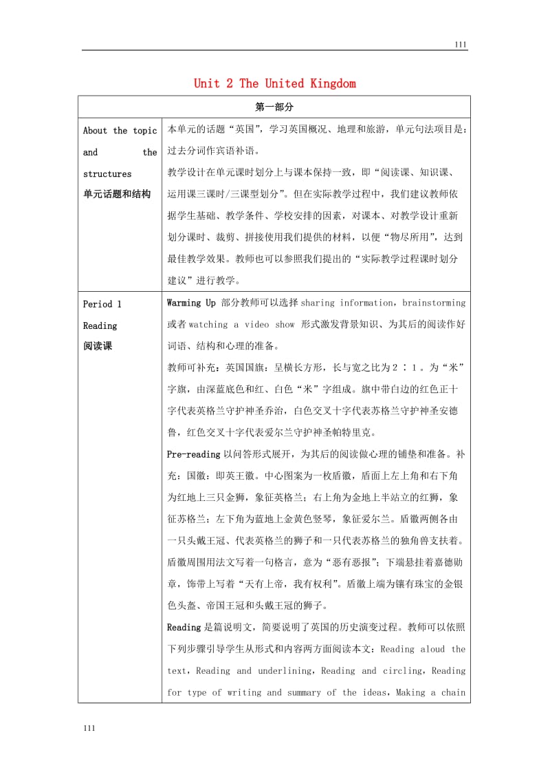 Unit 2《The United Kingdom》period教案8（人教版必修5）_第1页