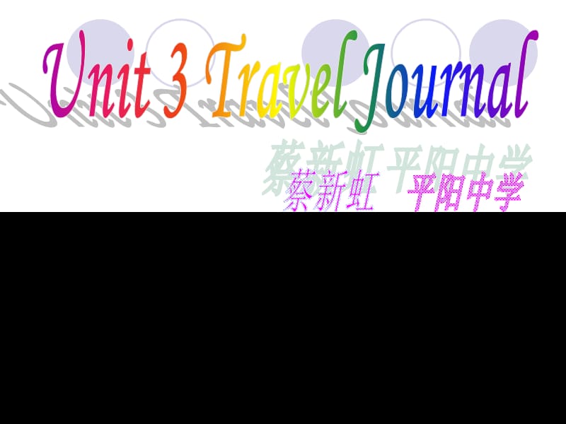 Unit 3《travel journal》：课件十二（26张PPT）（人教版必修1）_第1页