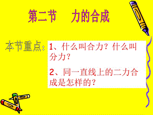 [名校聯(lián)盟]福建省永安市第七中學八年級物理6.2《力的合成》課件2