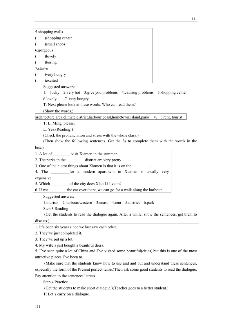 英语外研版必修1教案（Module 4 3rd period）_第2页