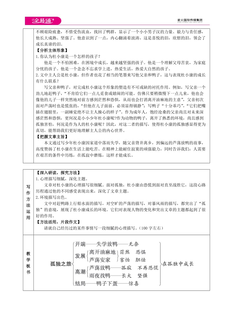 人教九上教案第四单元16 孤独之旅_第3页