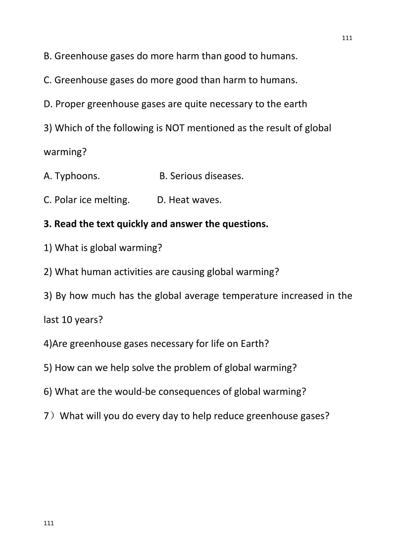 高二英语《Unit 22 lesson1Global Warming》预习案（北师大版选修模块8）_第2页
