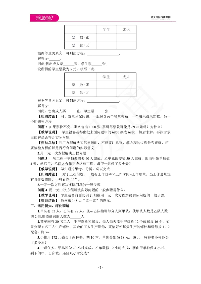 5.5应用一元一次方程——“希望工程”义演_第2页