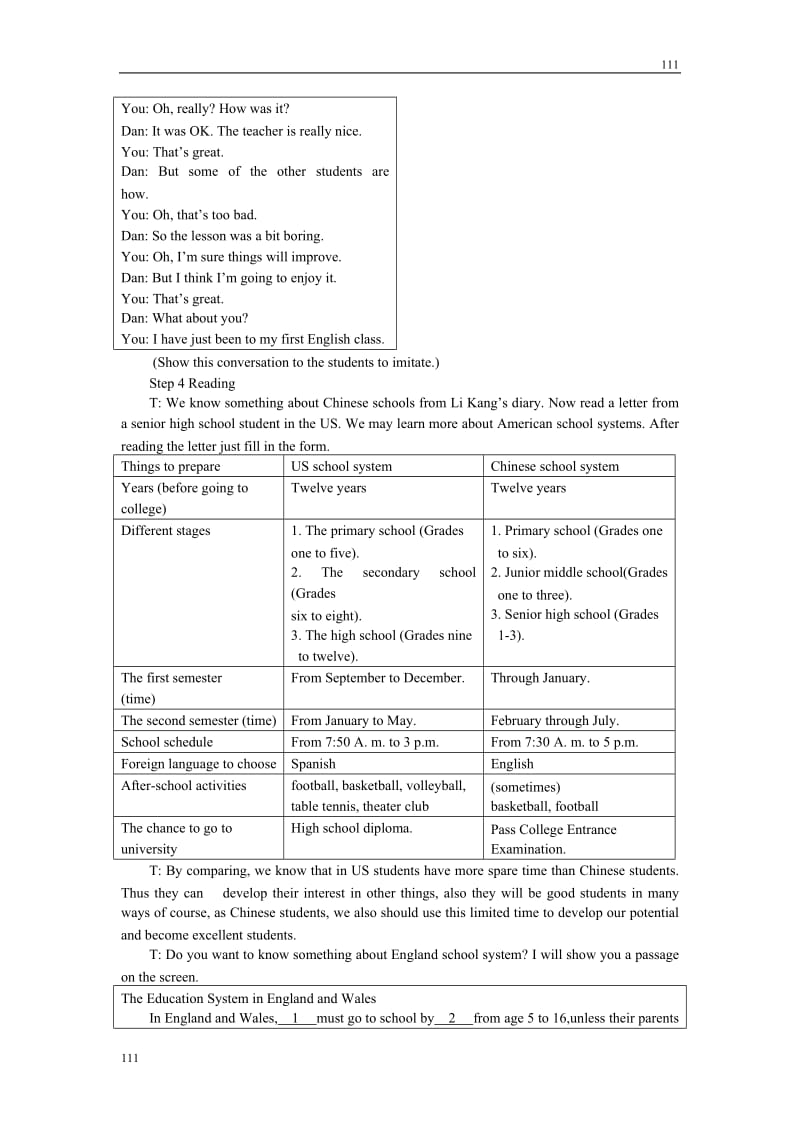 英语外研版必修1教案（Module 1 7th period）_第3页