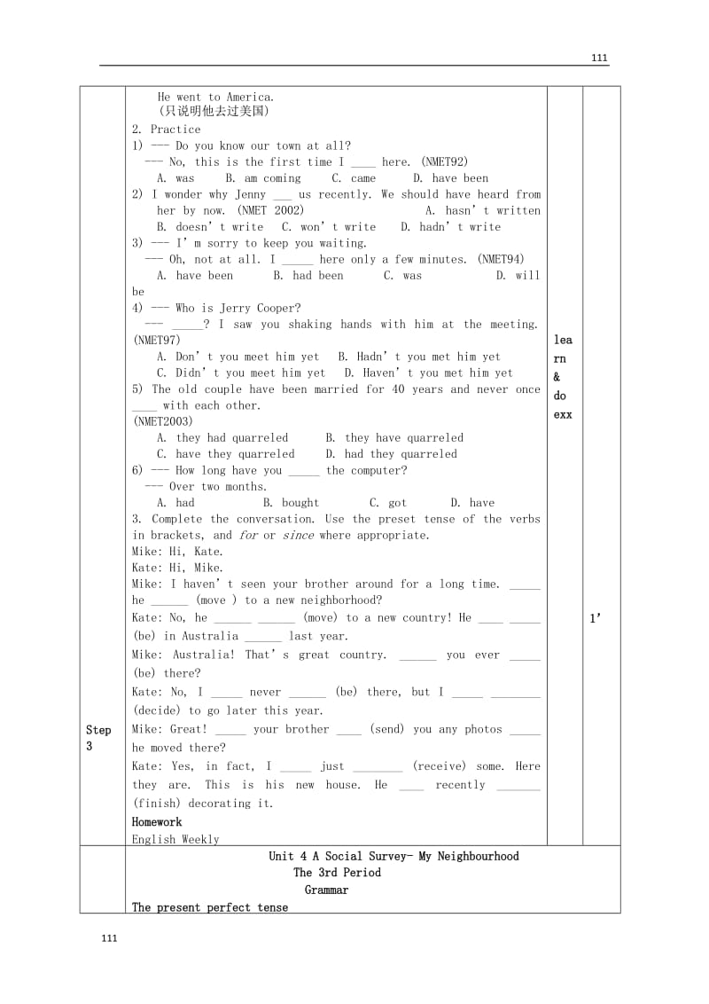 高中英语 Module4《A Social Survey—My Neighbourhood》Grammar教案6 外研版必修1_第2页