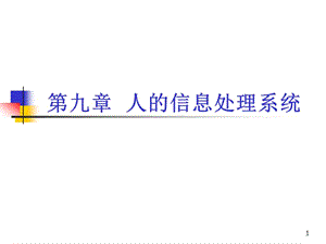 人的信息處理系統(tǒng)人因工程教材ppt課件