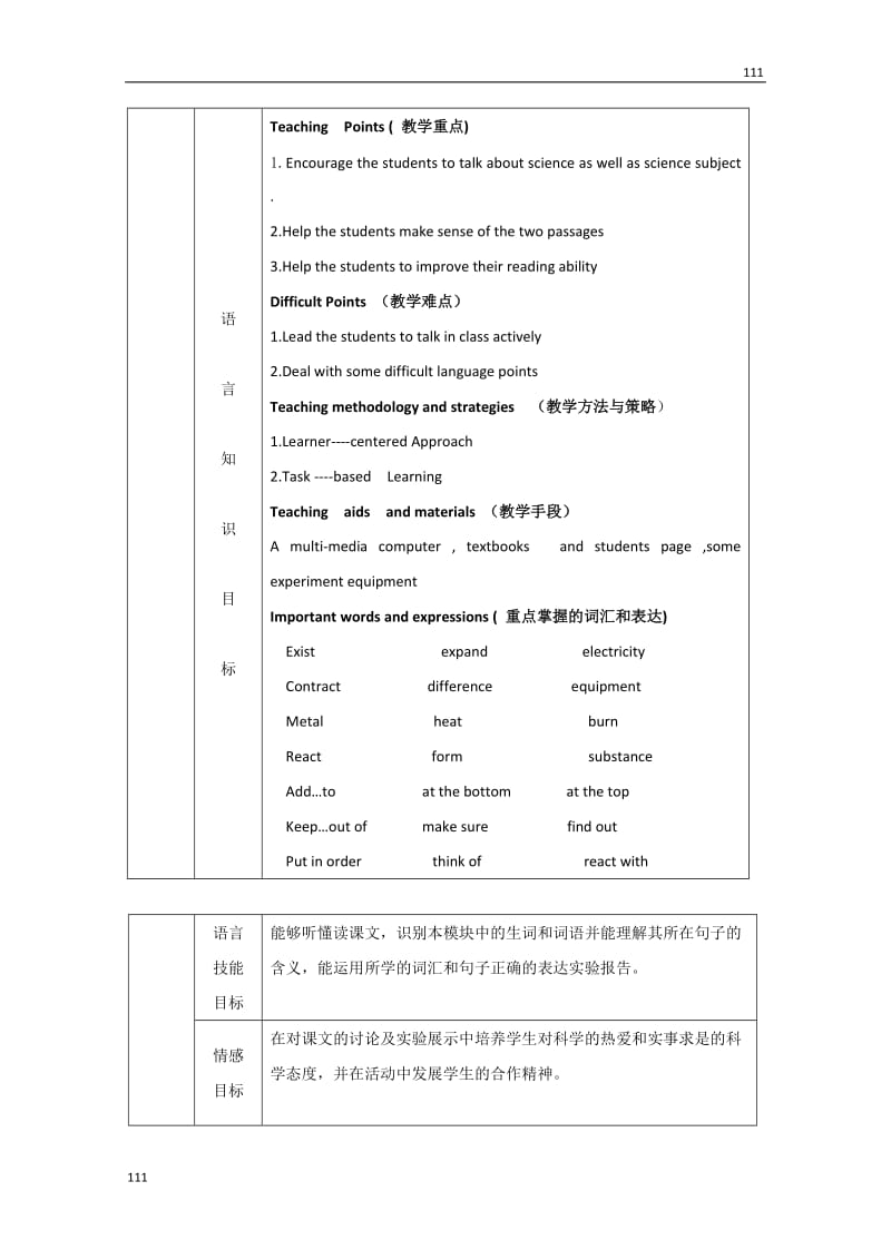 英语：Module5《A Lessen in a Lab》教学设计教案（外研版必修1）_第2页