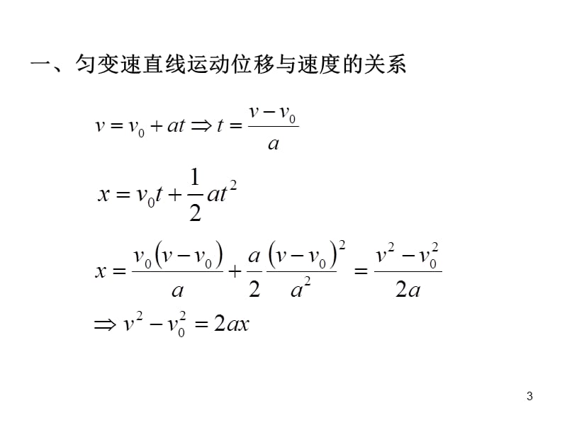 匀变速直线运动的速度与位移的关系ppt课件_第3页