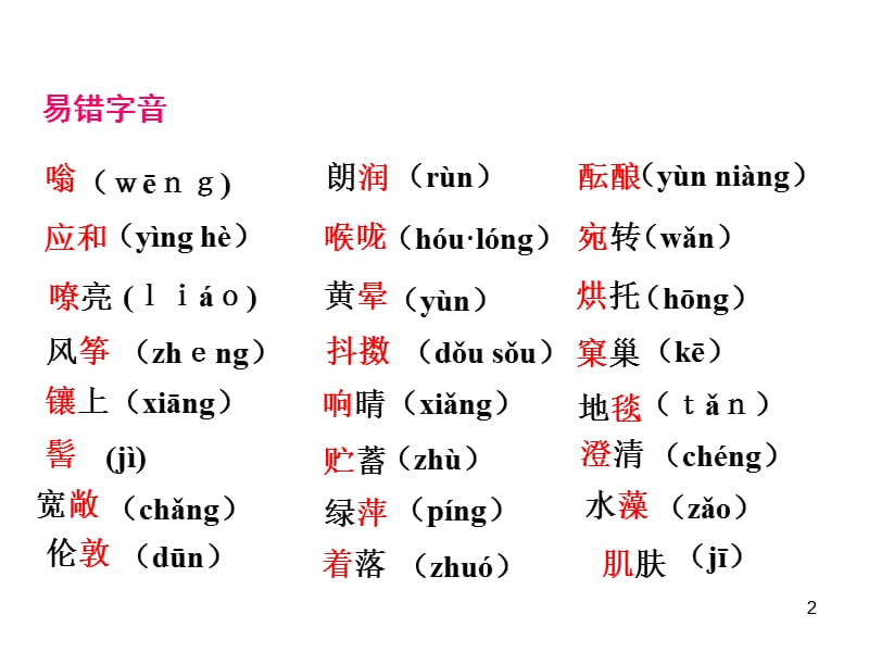 部编版七年级语文上册第1单元知识梳理含答案ppt课件_第2页