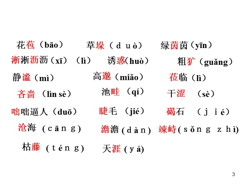 部编版七年级语文上册第1单元知识梳理含答案ppt课件_第3页