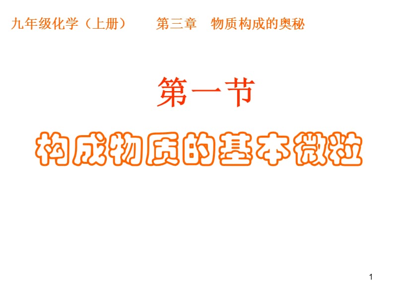 构成物质的基本微粒A第一课时ppt课件_第1页