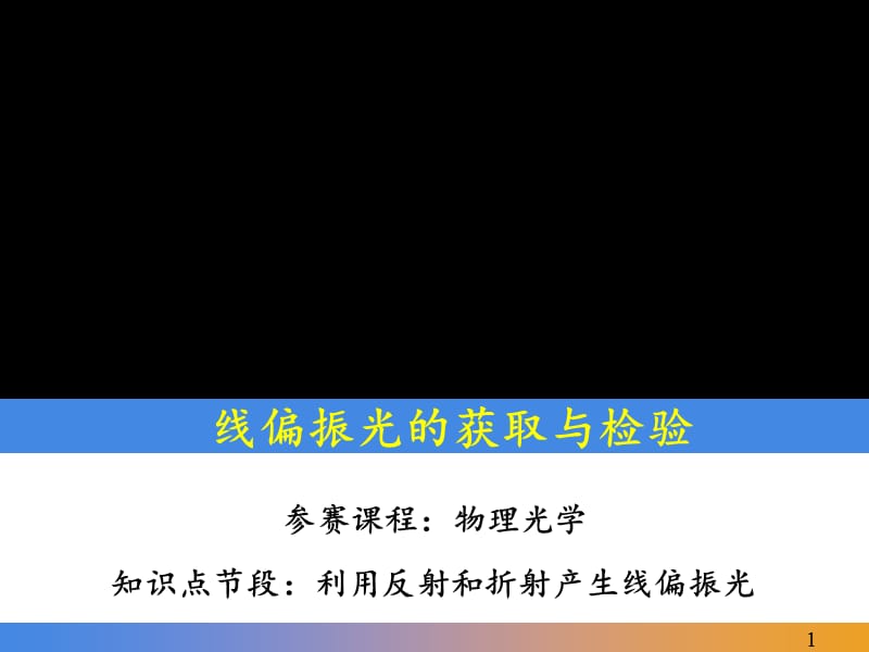 物理光学线偏振光的获取与检验ppt课件_第1页