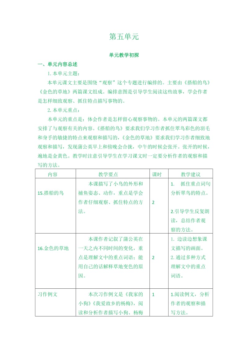 部编语文三年级上册第五单元教学初探----第五单元教学初探_第1页