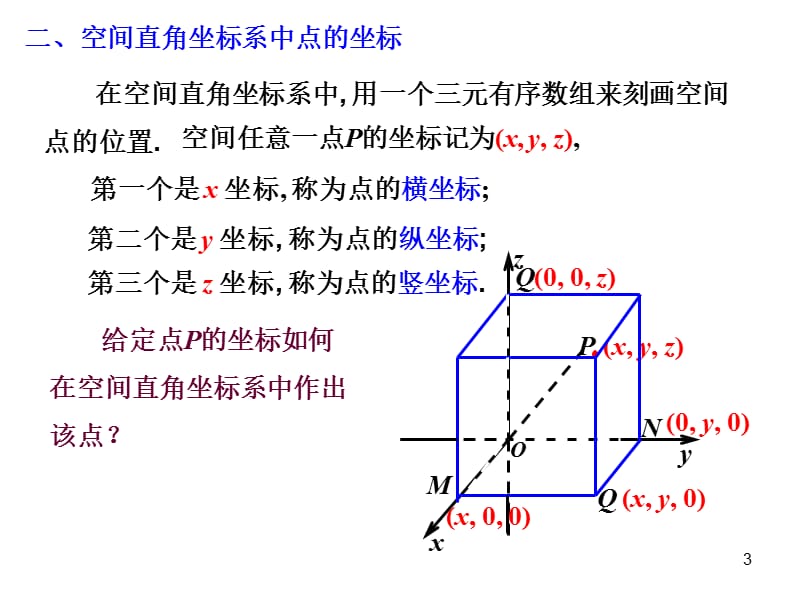 北师大版必修二空间直角坐标系ppt课件_第3页