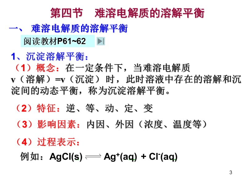 人教版选修4第四节难溶电解质的溶解平衡ppt课件_第3页