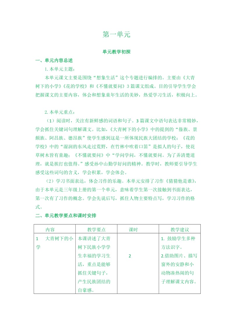 部编语文三年级上册第一单元教学初探----第一单元教学初探_第1页