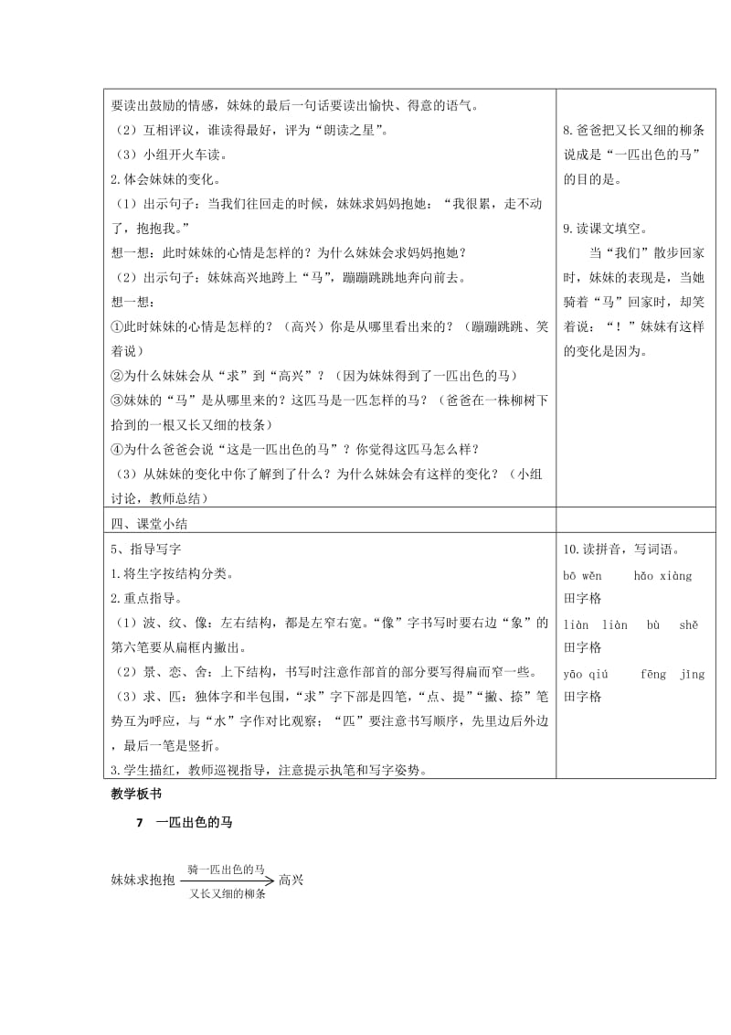 部编语文二年级下册《一匹出色的马》教学资源----7一匹出色的马（匹配新教材）_第3页