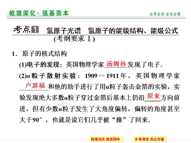 高考物理一轮复习选修3动量守恒定律波粒二象性原子结构和原子核第3讲原子结构和原子核ppt课件_第3页