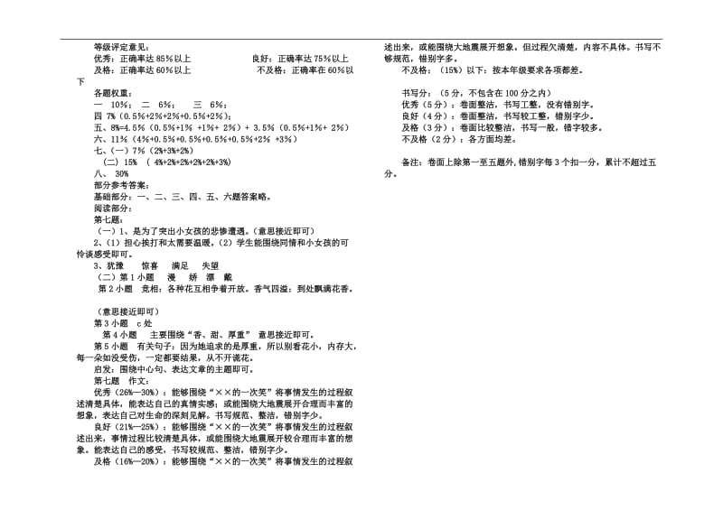 人教版六年级语文下册期末测评试卷及答案2份.doc_第3页