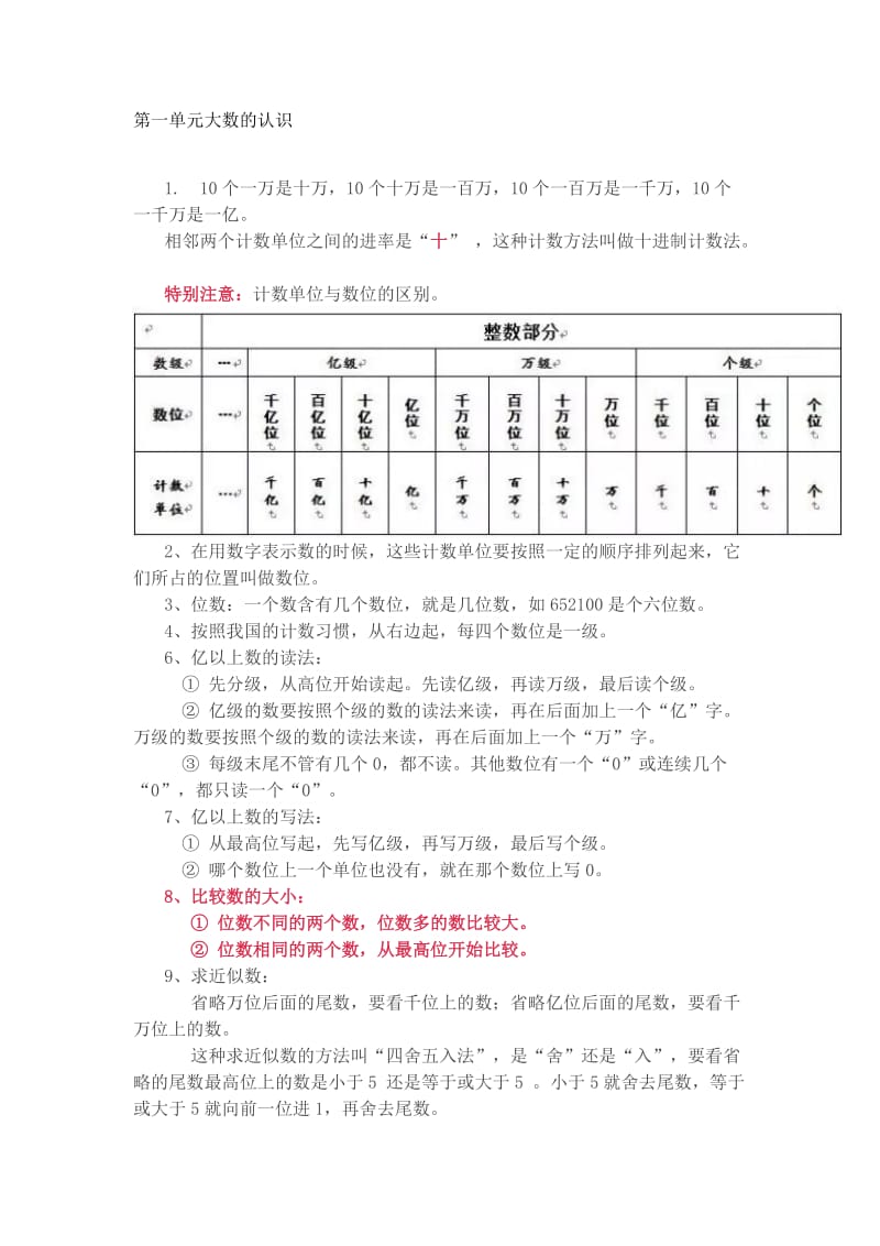 四年级数学上册期末复习要点(人教版).docx_第1页