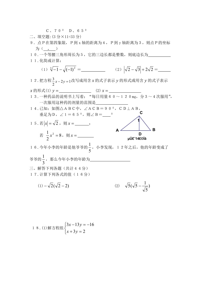 初一(下)学期期末测试B卷.doc_第2页