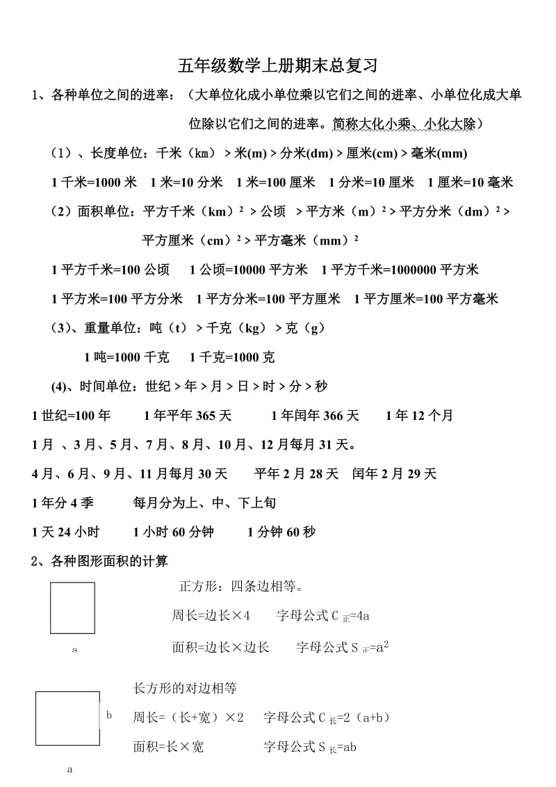 五年级上册数学期末总复习资料整理.doc_第1页