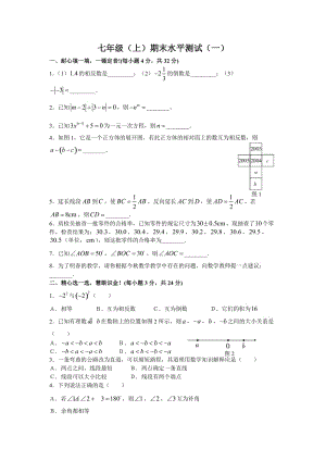 七年级数学(上)期末水平测试(一).doc