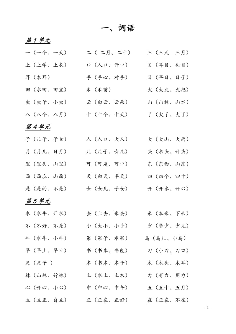 最新版部编版一年级语文上册期末复习资料.doc_第2页