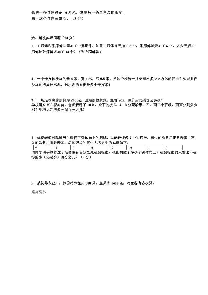 青岛版小学六年级上册数学期末复习试卷.doc_第3页