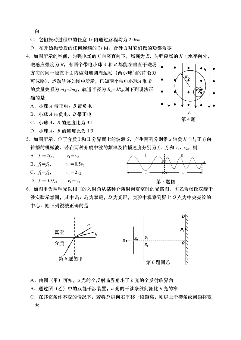 高二物理第一学期期末教学调研试卷.doc_第2页