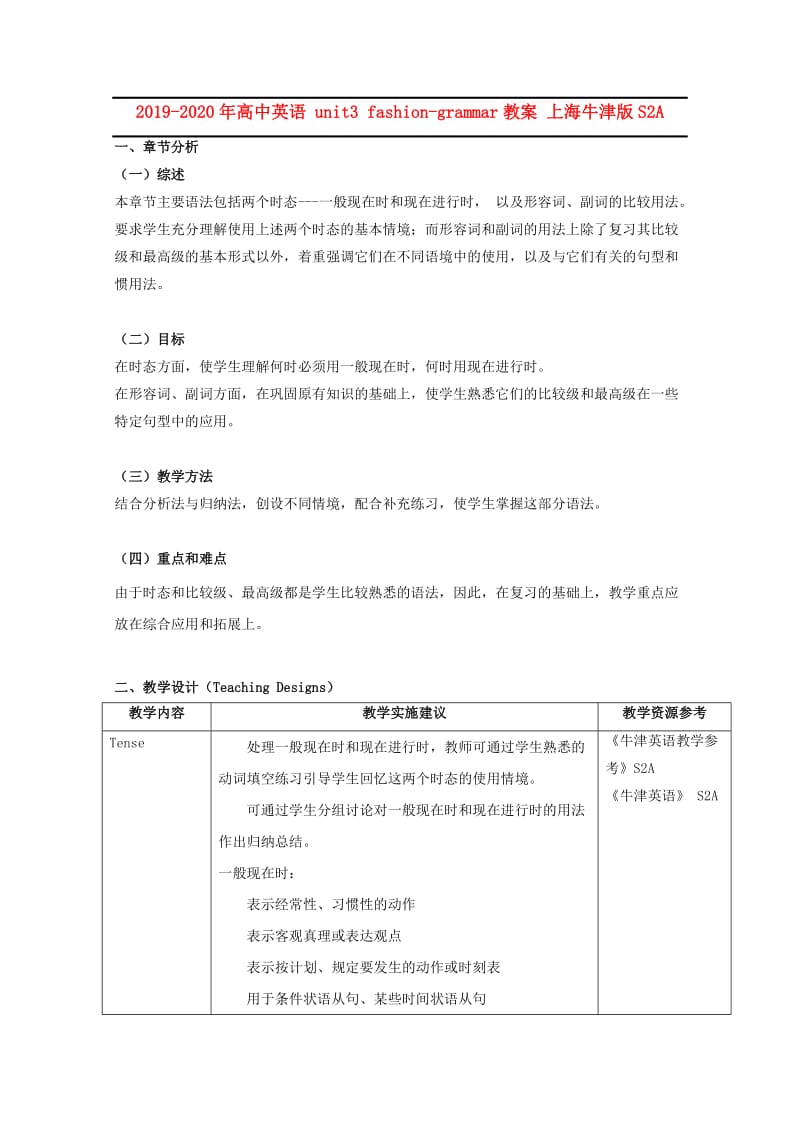 2019-2020年高中英语 unit3 fashion-grammar教案 上海牛津版S2A.doc_第1页