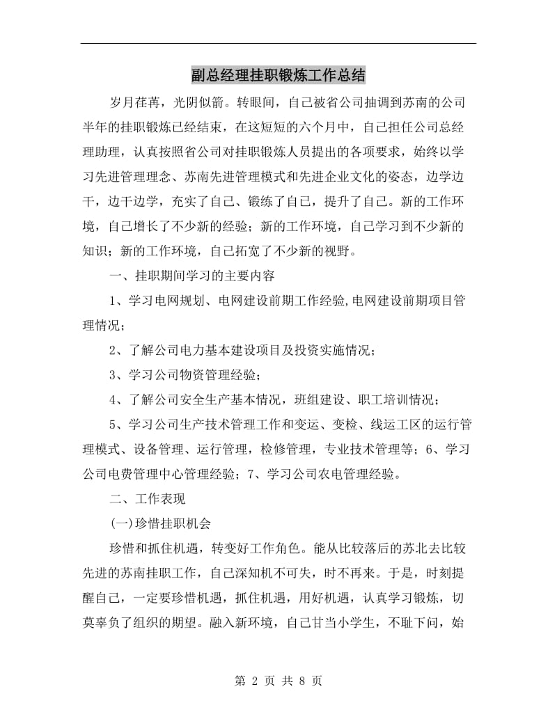 副总经理挂职锻炼工作总结.doc_第2页